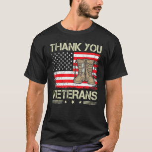 Camiseta Gracias Veteranos Combatiendo Boots Día de los Vet