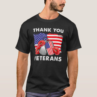 Camiseta Gracias Veteranos Combatiendo Boots Veter Flor De 