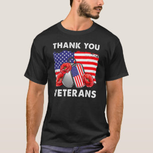 Camiseta Gracias Veteranos Combatiendo Boots Veter Flor De