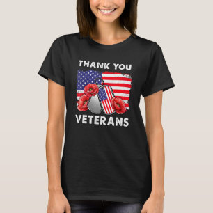 Camiseta Gracias Veteranos Combatiendo Boots Veter Flor De