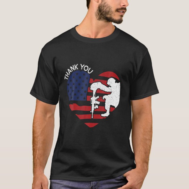 Camiseta Gracias Veteranos Día de la Bandera Americana Homb (Anverso)