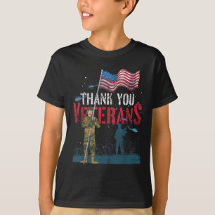 Camiseta Gracias Veteranos Memor de Soldado Patriótico Band