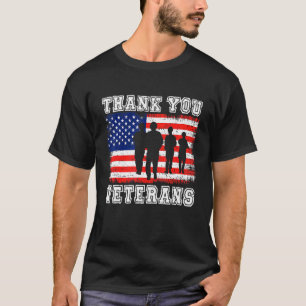 Camiseta Gracias Veteranos Patriotas Soldados De Bandera De