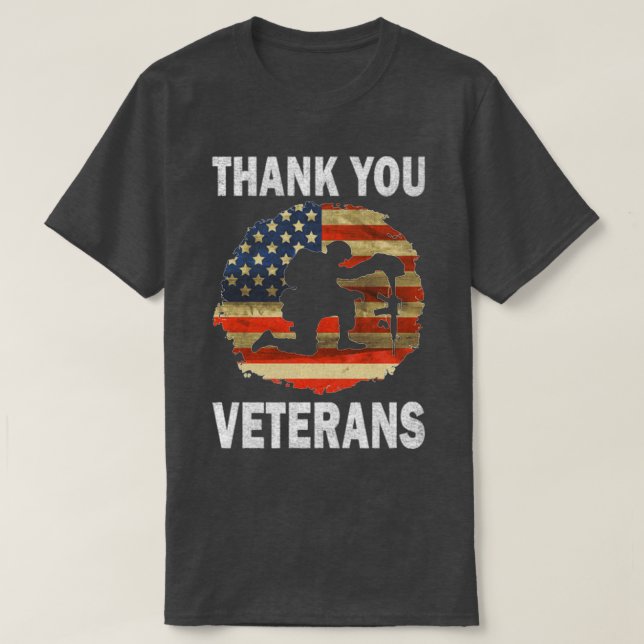 Camiseta Gracias Veterans Day Vintage (Diseño del anverso)