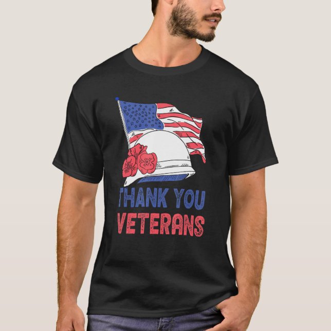 Camiseta Gracias Veterans Service Patriot Veterans Day Ame (Anverso)