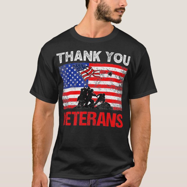 Camiseta Gracias Veterans Service Patriot Veterans Day Ame (Anverso)