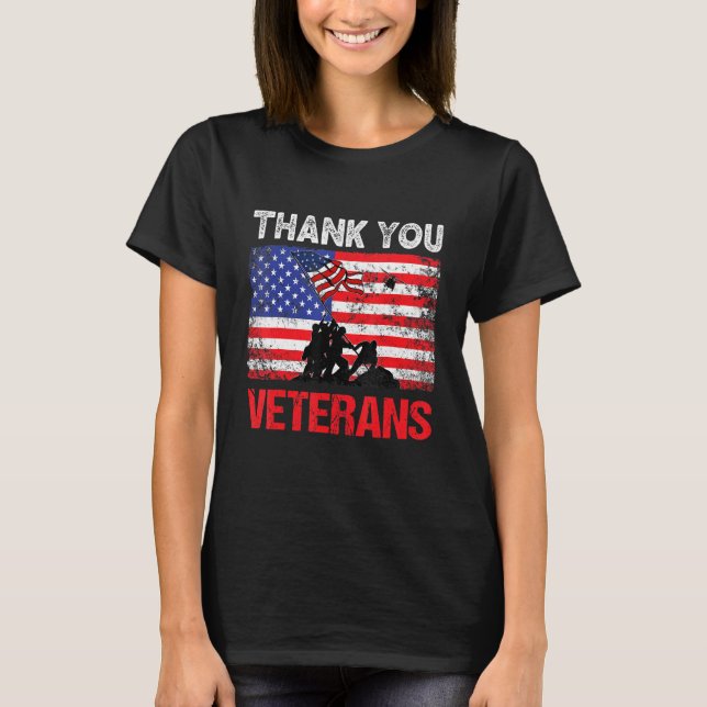 Camiseta Gracias Veterans Service Patriot Veterans Day Ame (Anverso)