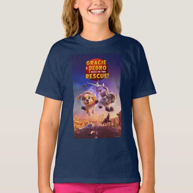 Camiseta Gracie y Pedro: ¡Mascotas al rescate! (Anverso)