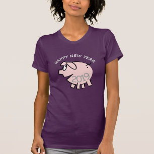 Camiseta Graciosa 3 Personalizados de año de cerdo de Ilust