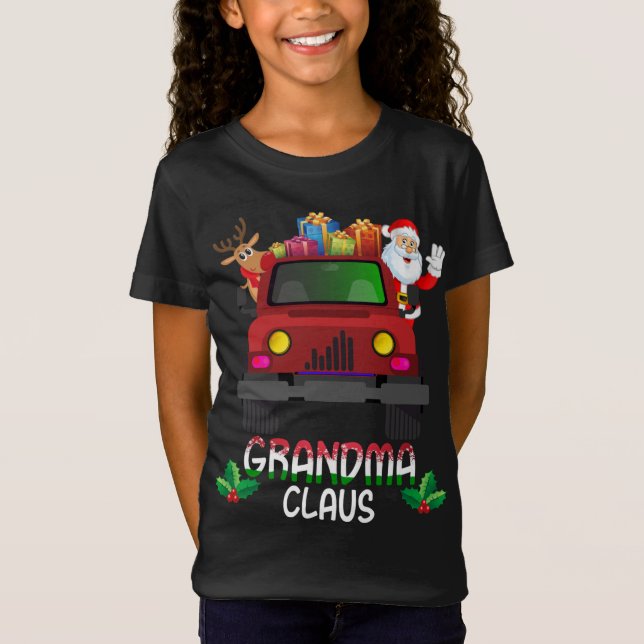 Camiseta Graciosa Abuela Claus Navidades Camión Santa Claus (Anverso)