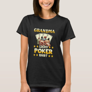 Camiseta Graciosa Abuela Lucky Poker Tee Para Abuela Poke