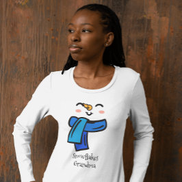 Camiseta Graciosa abuela Snowflakes Cuidadosamente Snowman 