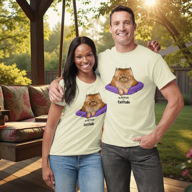 Camiseta Graciosa actitud del gato (Subido por el creador)