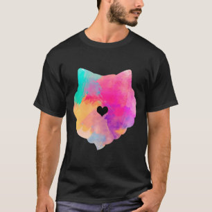 Camiseta Graciosa acuarela de arte de perro cardíaco de Pom