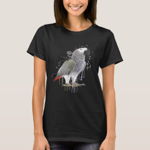 Camiseta Graciosa acuarela Loro Gris Africano Bird Premium