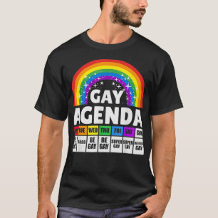 Camiseta Graciosa agenda gay Arcoiris LGBTQ Orgullo Gay Les