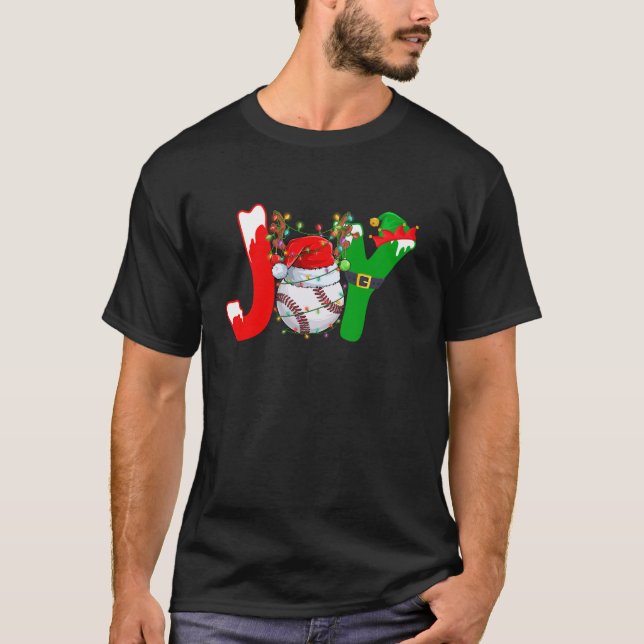 Camiseta Graciosa alegría del béisbol Navidades de renos de (Anverso)