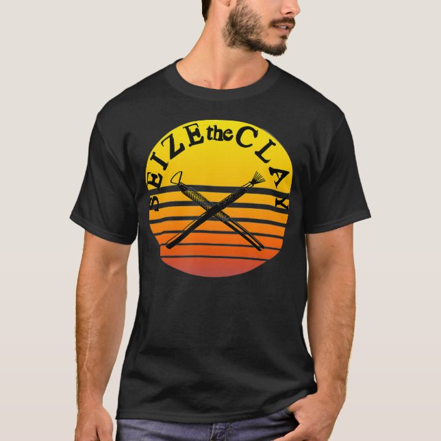 Camiseta Graciosa aleta de aleta toma el sol retro de arcil (Anverso)