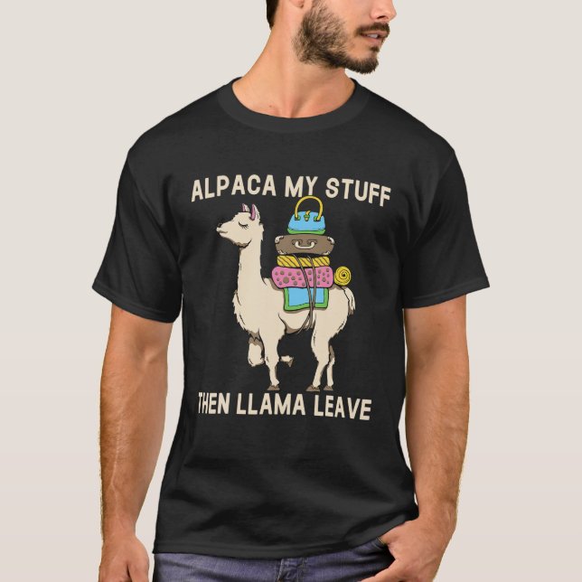 Camiseta Graciosa Alpaca Llama Puns Camping Humor femenino (Anverso)