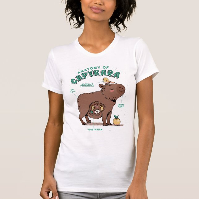 Camiseta Graciosa anatomía de Capybara (Anverso)