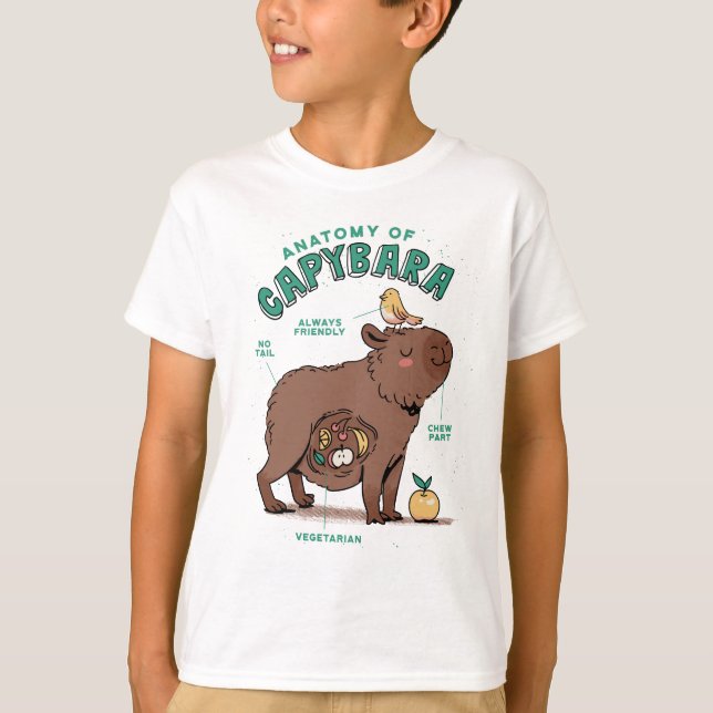 Camiseta Graciosa anatomía de Capybara (Anverso)