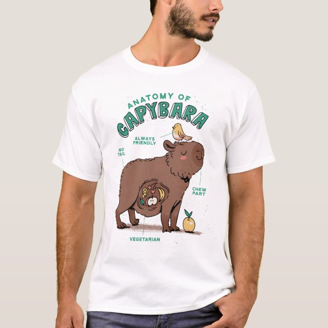 Camiseta Graciosa anatomía de Capybara (Anverso)