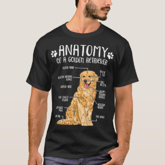 Camiseta Graciosa anatomía Golden Retriever Dog Lover Pullo