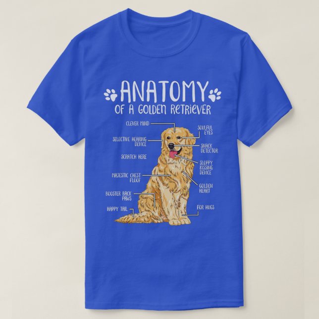 Camiseta Graciosa anatomía Golden Retriever Perg Lover -gig (Diseño del anverso)