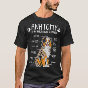 Camiseta Graciosa anatomía Pastor Australiano Perro Lover