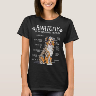 Camiseta Graciosa anatomía Pastor Australiano Perro Lover A