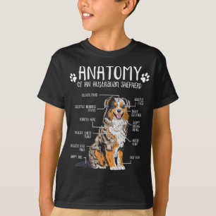 Camiseta Graciosa anatomía Pastor Australiano Perro Lover A