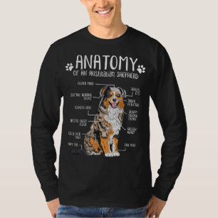 Camiseta Graciosa anatomía Pastor Australiano Perro Lover A