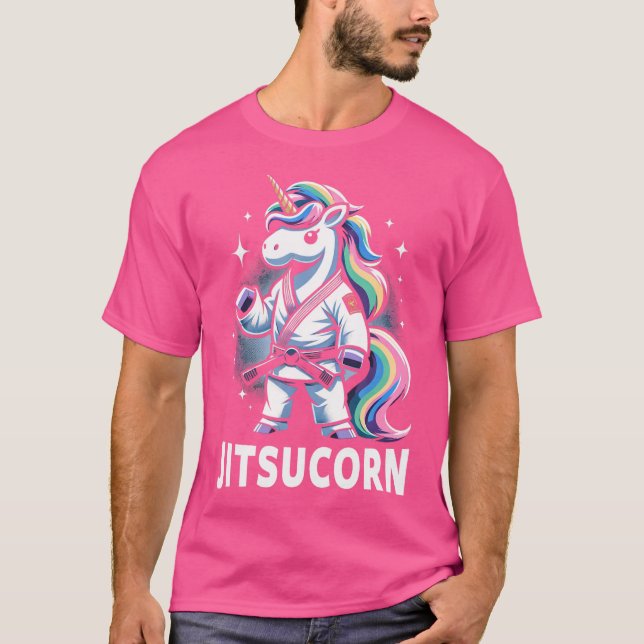 Camiseta Graciosa autodefensa Bjj Shirt Cute Unicorn Jiu Ji (Anverso)