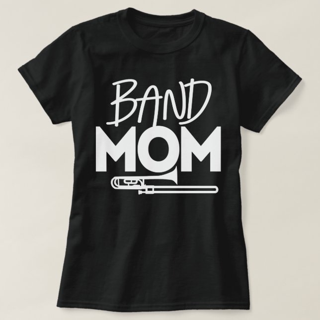 Camiseta Graciosa Banda Orgullosa Mamá Trombone Marchando B (Diseño del anverso)