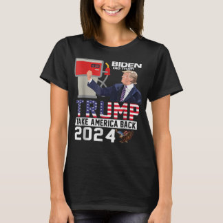 Camiseta Graciosa Bandera Trump 2024 Anti Joe Biden Mean Tw