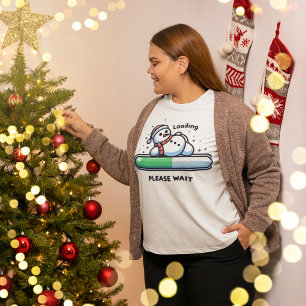 Camiseta Graciosa barra de progreso de carga de Snowman