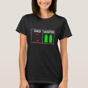 Camiseta Graciosa Batería baja papá de dos hijas el día del