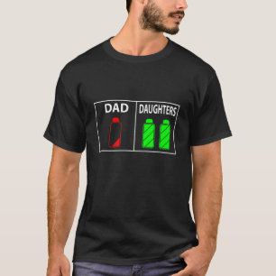 Camiseta Graciosa Batería baja papá de dos hijas el día del