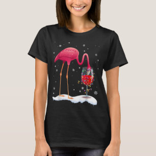 Camiseta Graciosa Bebida De Flamingo Rosa En Navidades Xmas