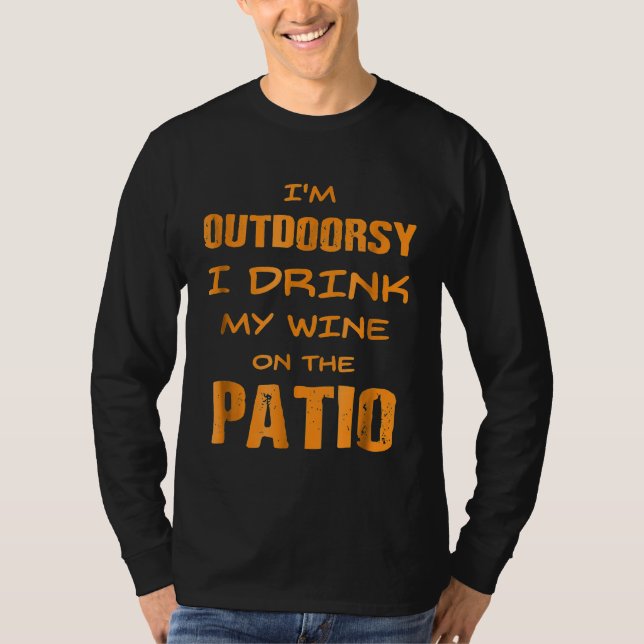 Camiseta Graciosa bebida de vino al aire libre Tee (Anverso)