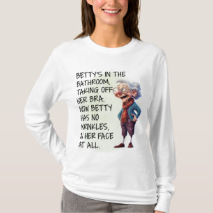 Camiseta Graciosa Betty's In The Bathroom Womens Long Sleev