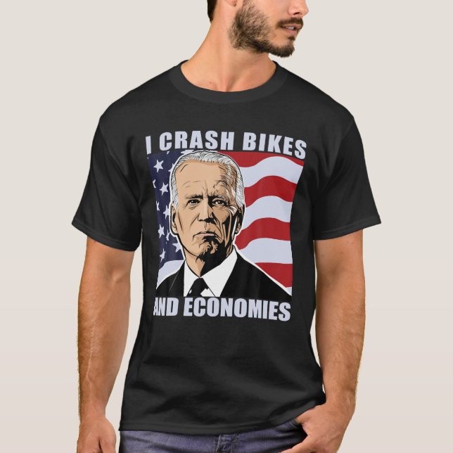 Camiseta Graciosa Bicicleta Anti Joe Biden, Me Caí En Bicic (Anverso)