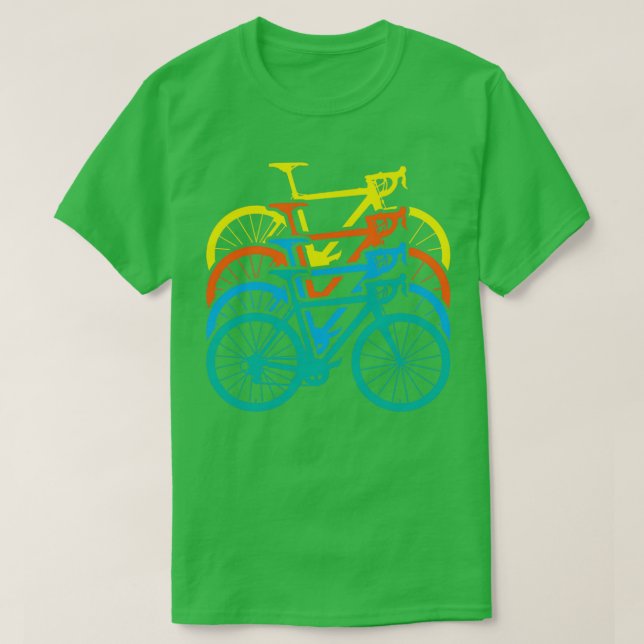 Camiseta Graciosa bicicleta de color retro (Diseño del anverso)