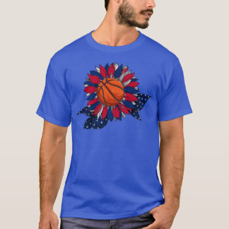 Camiseta Graciosa bola de baloncesto y bandera estadouniden