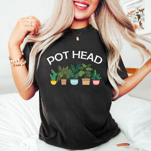 Camiseta Graciosa Cabeza de Pot Gardening Amantes Mujeres N