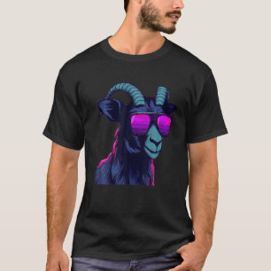 Camiseta Graciosa cabra con gafas de sol Granjero gráfico F