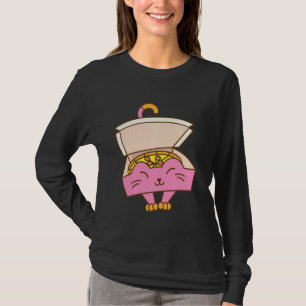 Camiseta Graciosa caja de pizza gato Guay comida italiana K