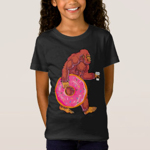 Camiseta Graciosa caminata a pie con donut y café grandes