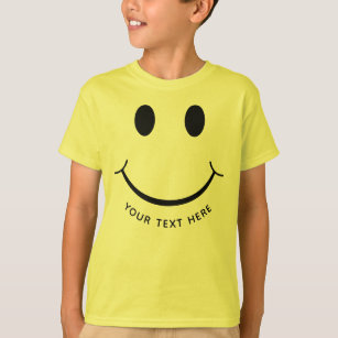 Camiseta Graciosa cara feliz agrega tu propia luz de texto