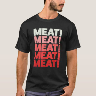 Camiseta Graciosa Carne Raffle Negro Unisex Adultos Pequeño